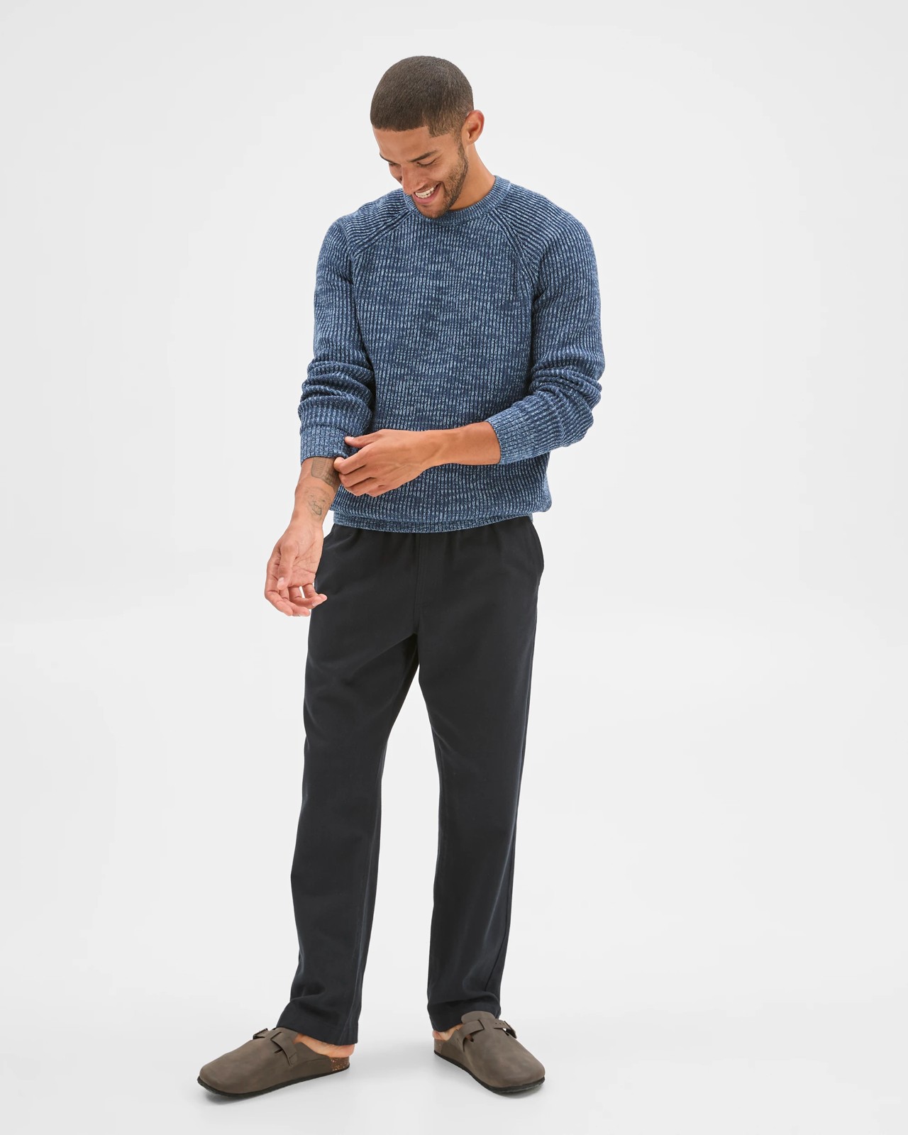 Australian Cotton Fisherman Knit Jumper - Blue 2 of 5