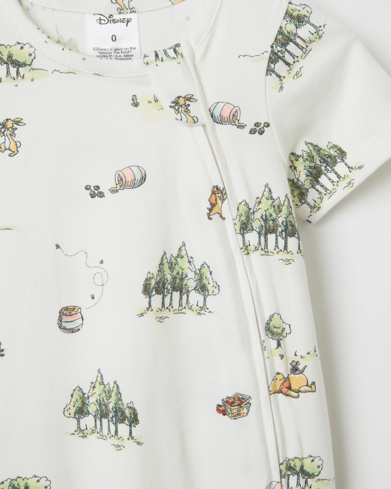 Licensed Disney Organic Cotton 2 Pack Baby Romper - Winnie Gardenia 4 of 4