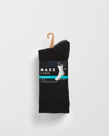 Maxx Australian Cotton Blend 3 Pack Comfort Socks