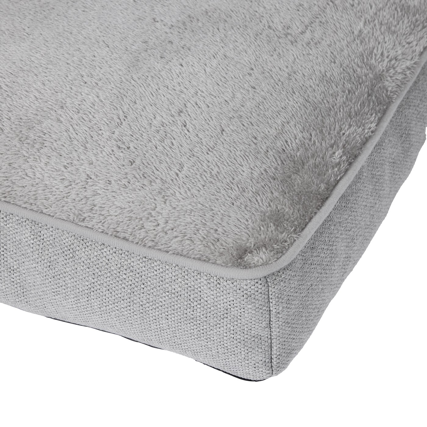 Pet Bed Rectangle Plush Top  Large  Grey - Anko 2 of 5
