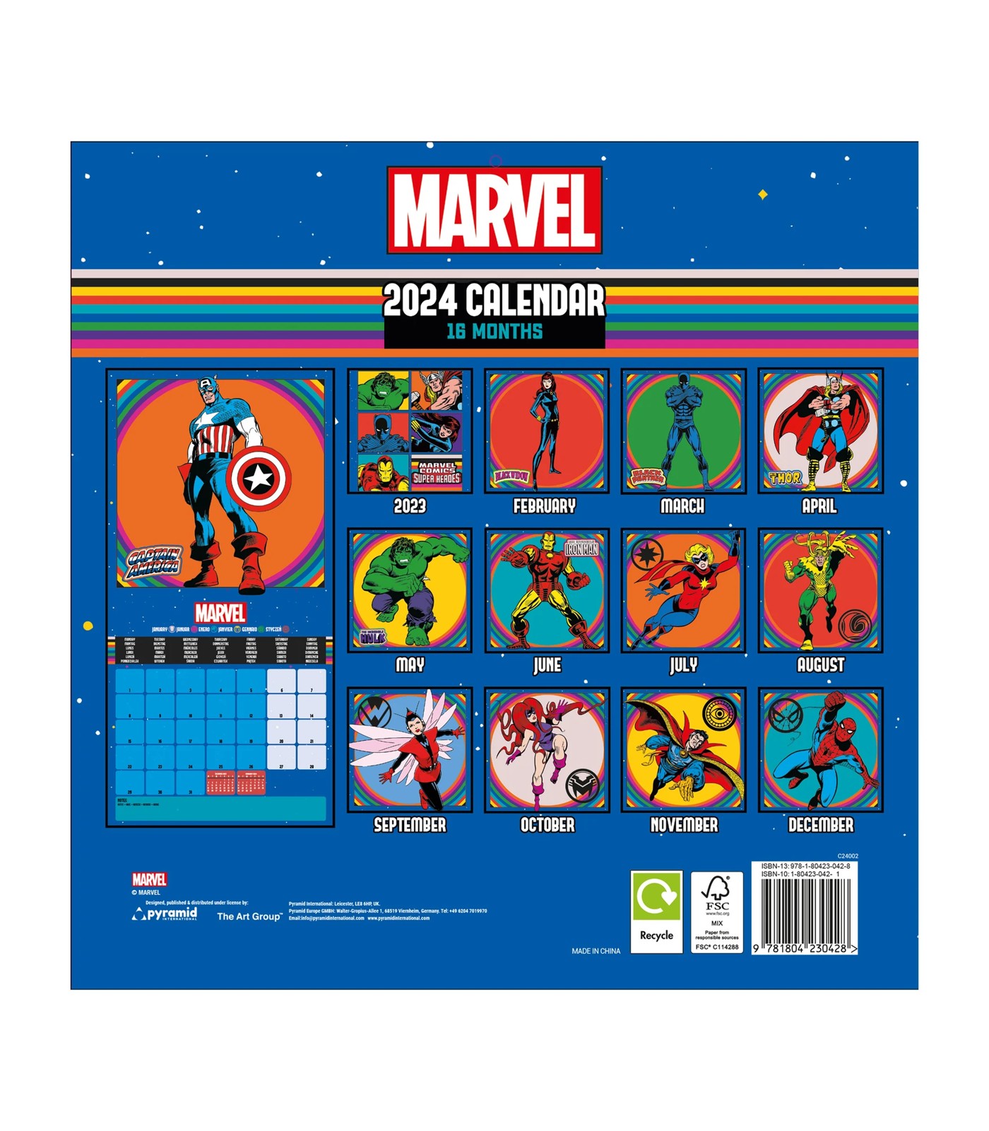 Marvel Retro Comic Book 2024 Square Calendar Target Australia