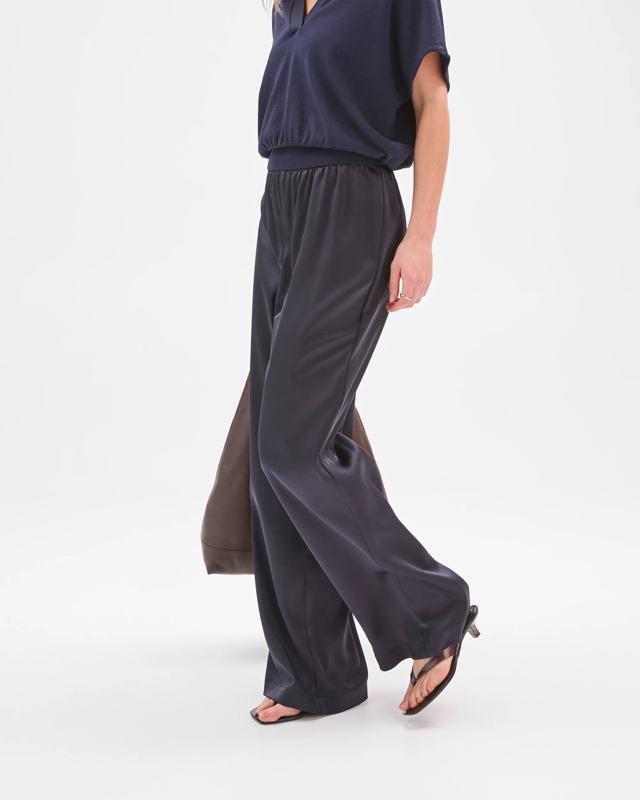 Lily Loves Satin Pants - Navy 2 of 5