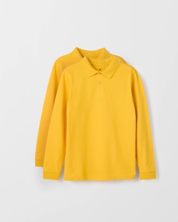 Australian Cotton 2 Pack School Long Sleeve Polo Top