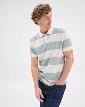 Australian Cotton Stripe Polo Top