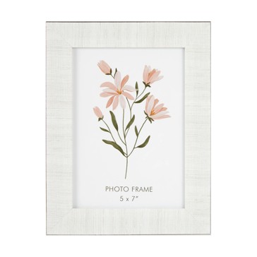 Linen Look Photo Frame, 5in. x 7in. (13cm x 18cm), White - Anko