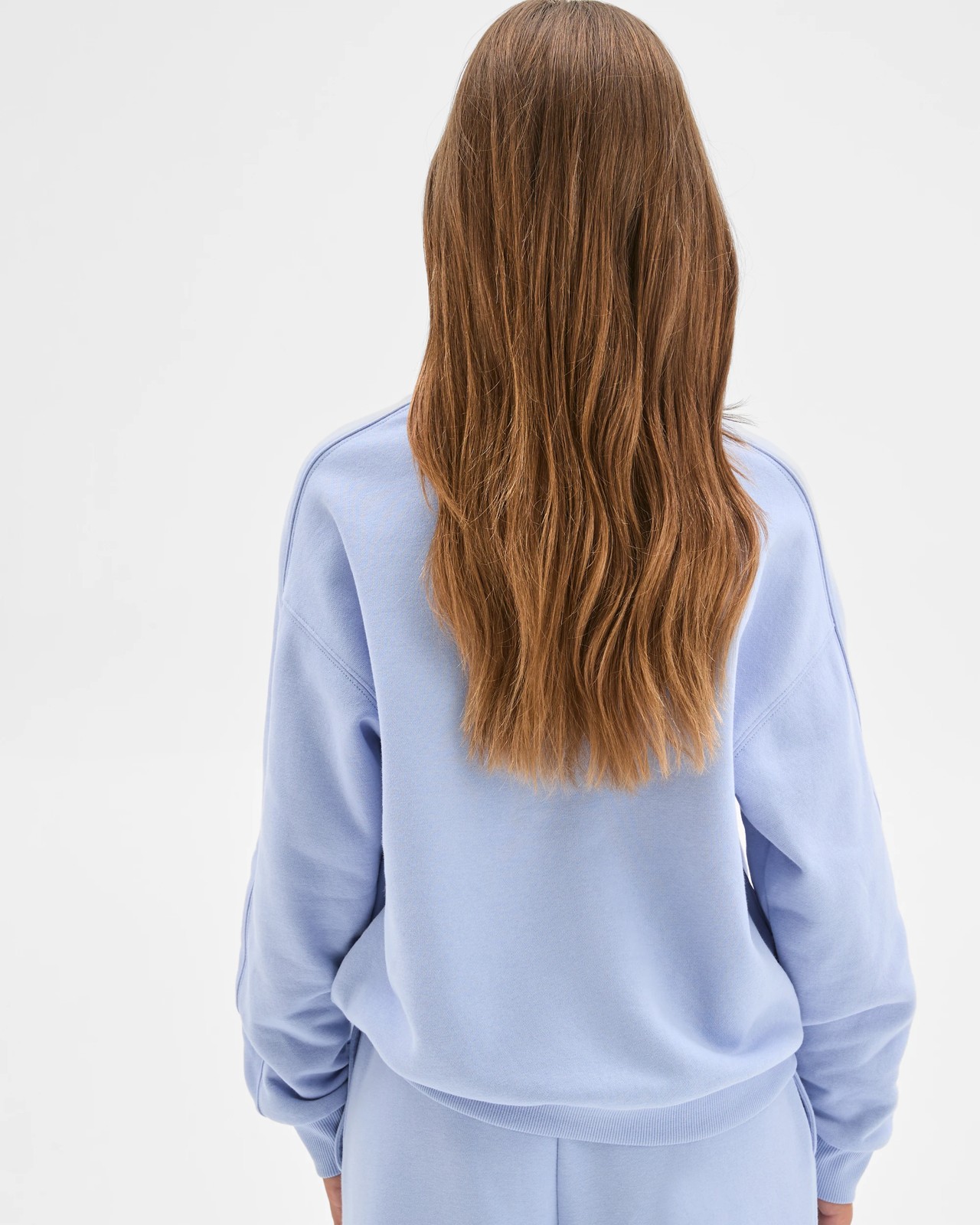 Australian Cotton Blend Long Sleeve Fleece Sweat Top - Brunnera Blue 4 of 6