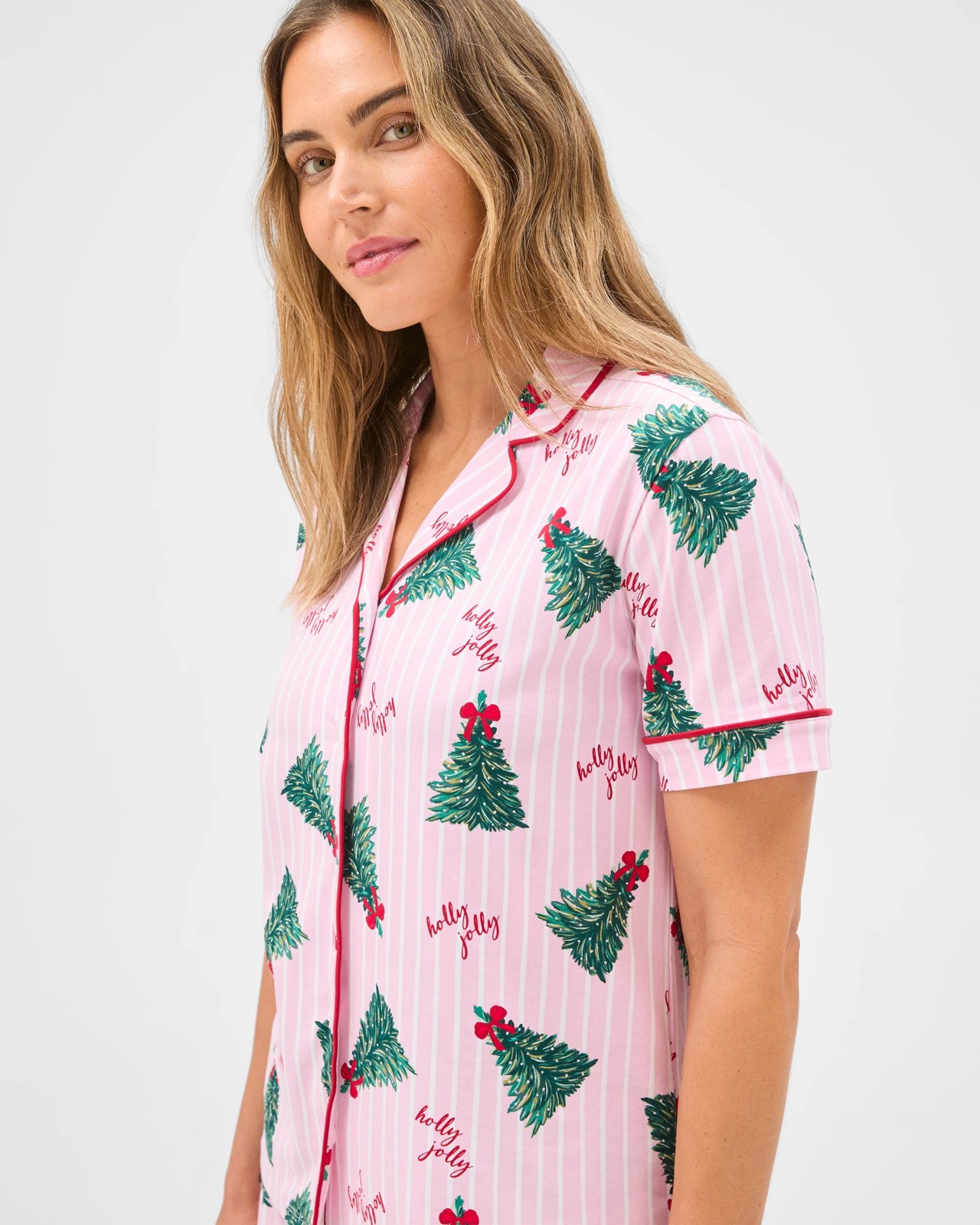 Australian Cotton Christmas Holly Jolly Short Pyjama Set 5 of 5