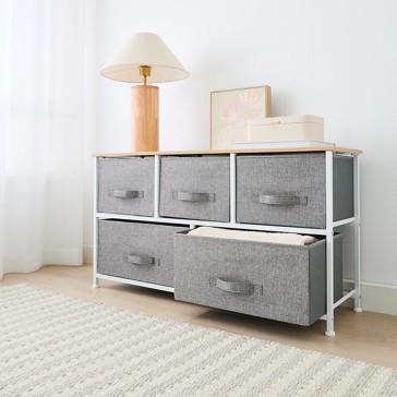 5 Drawer Chest, Grey - Anko