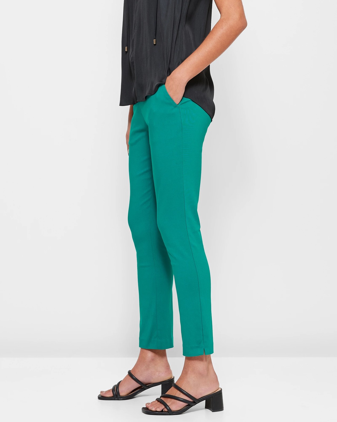 PENNY PLAIN Sage Ankle Grazer Bengaline Trousers