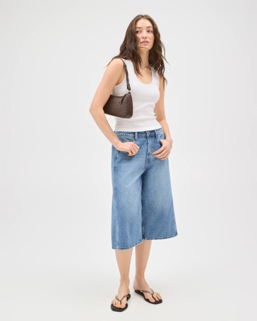 Lily Loves Australian Cotton Blend Scoop Neck Ribbed Tank Top