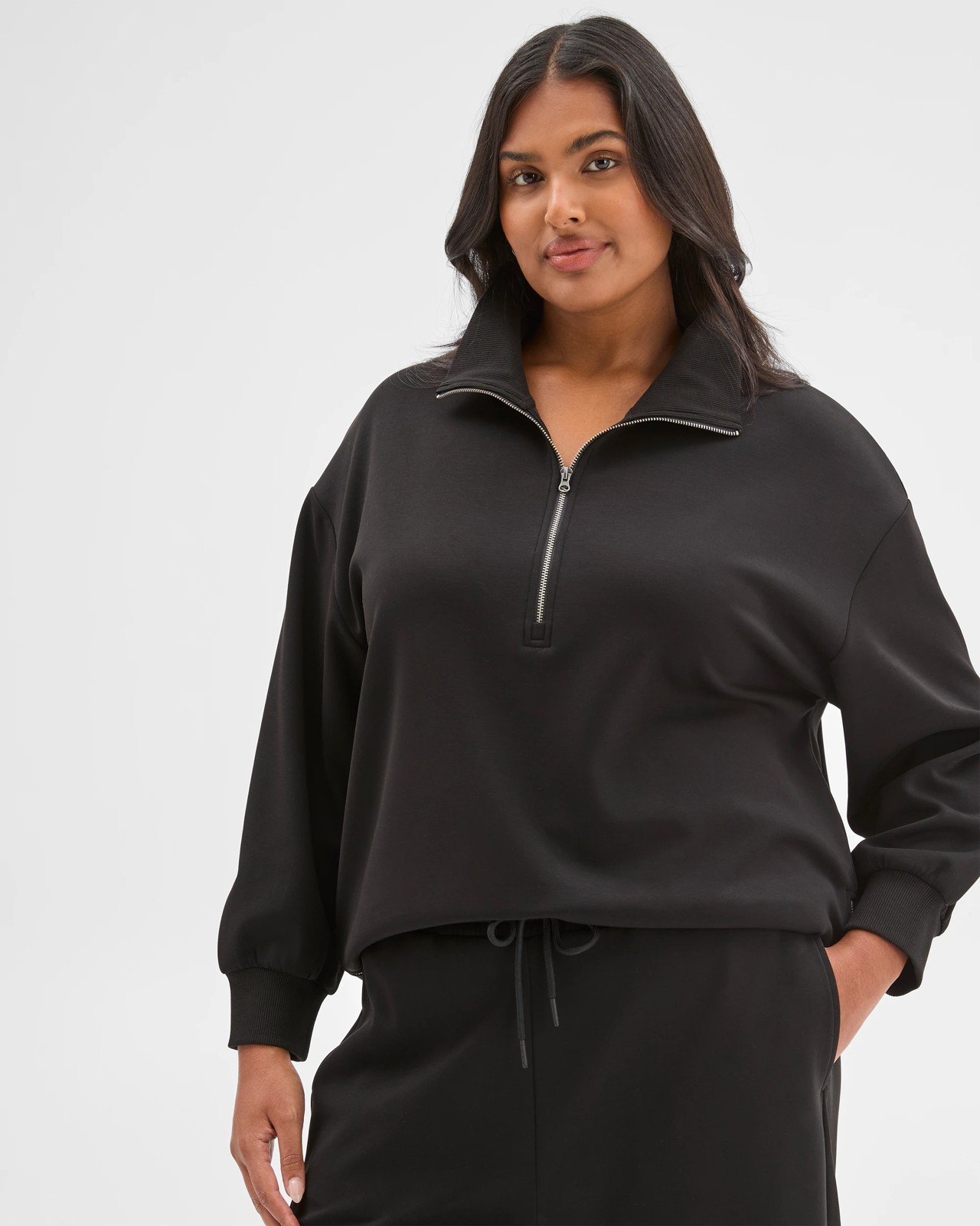 Plus Size Active Studio Lounge Half Zip Knit Jumper 5 of 5