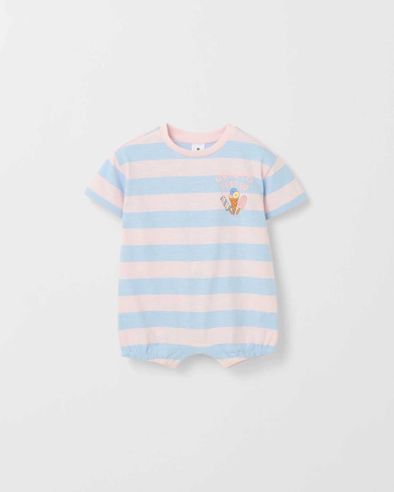 Baby Organic Cotton Slouchy Romper - Pink Tester Stripe 4 of 6