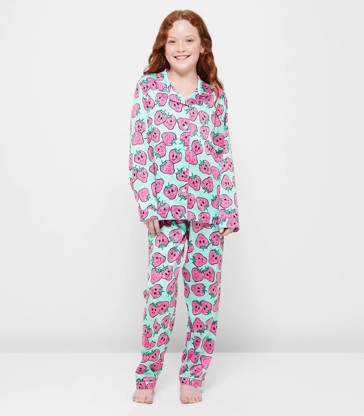 Satin Strawberries Pyjama Set
