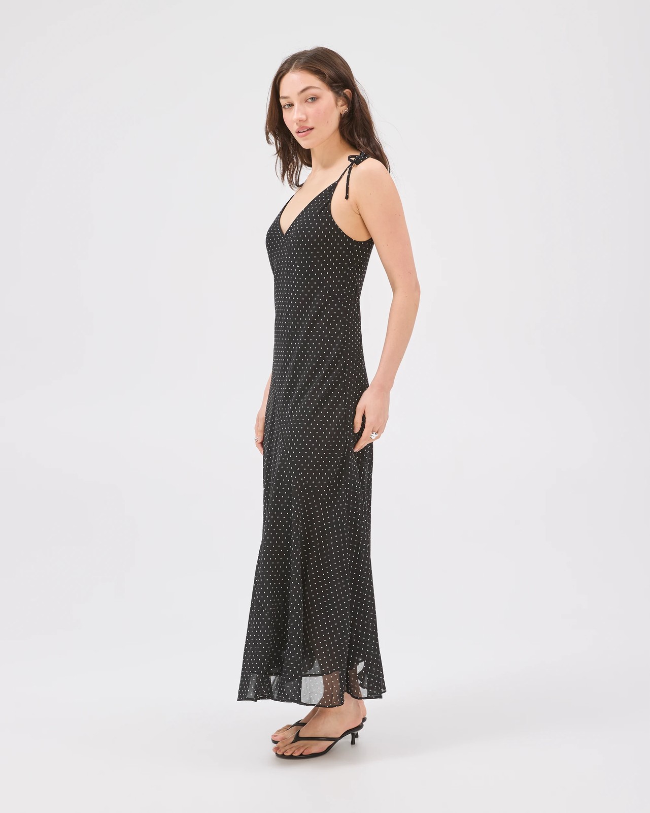 Lily Loves Bias Spliced Midi Dress - Black Spot 5 of 6