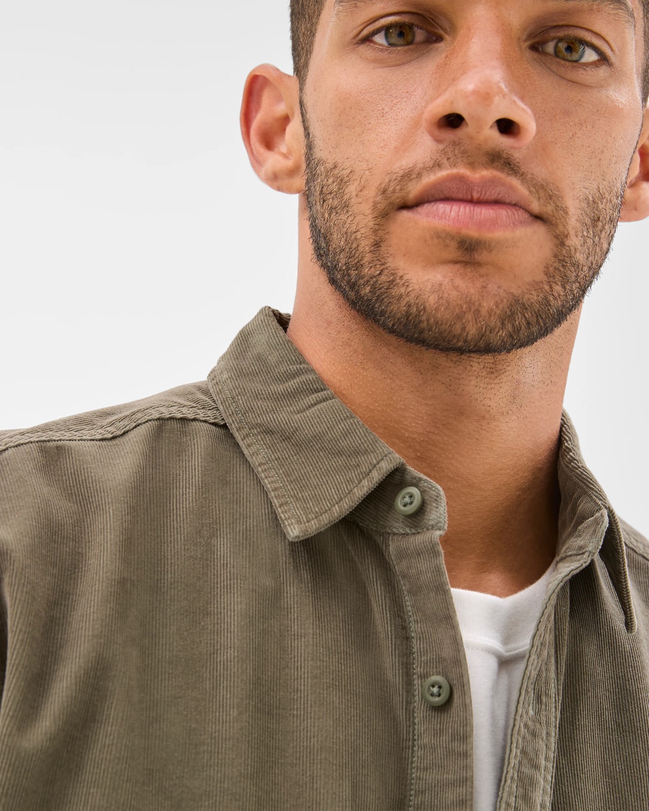 Australian Cotton Corduroy Shirt - Dark Olive 5 of 6