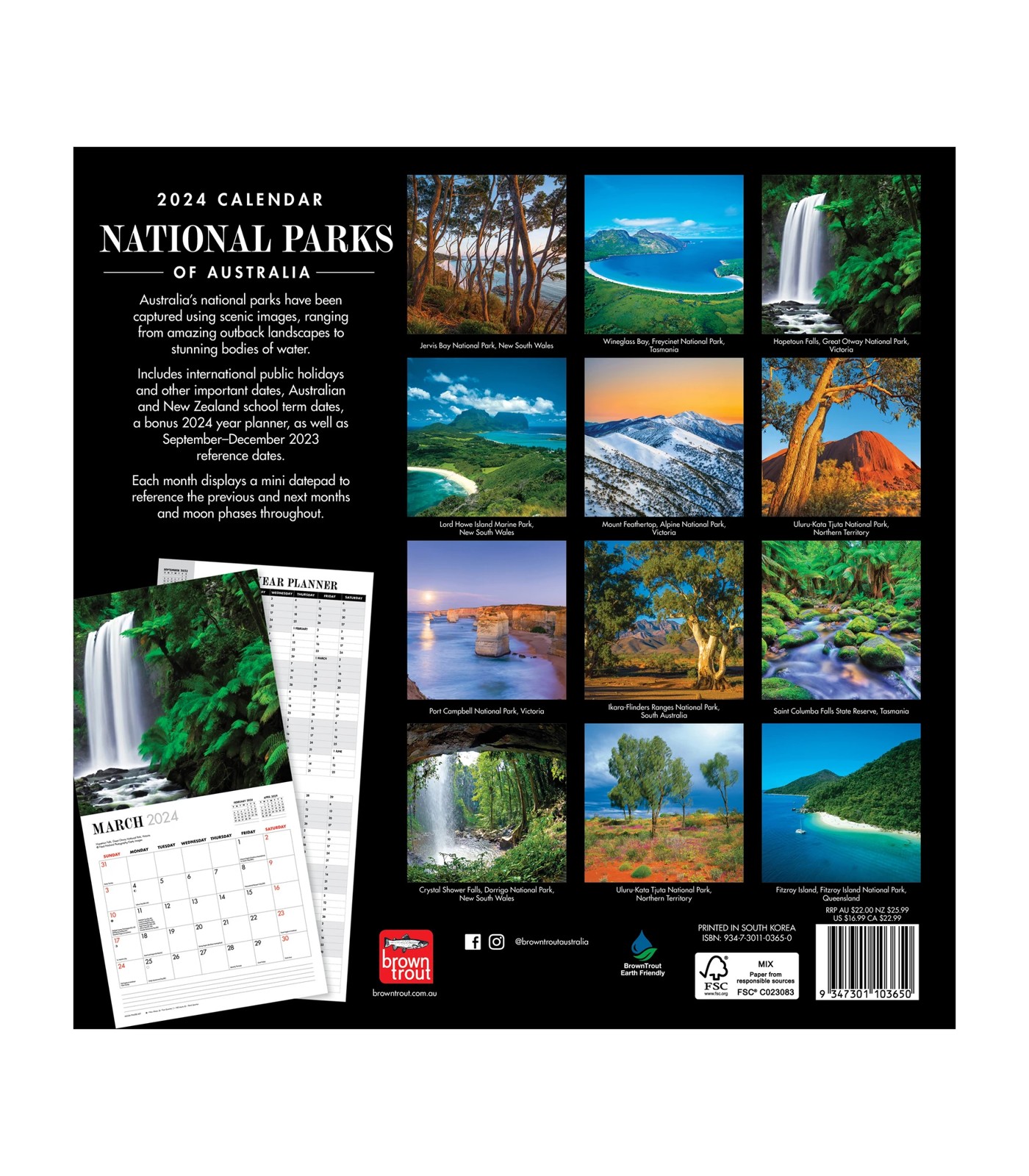 National Parks of Australia 2024 Square Calendar | Target Australia