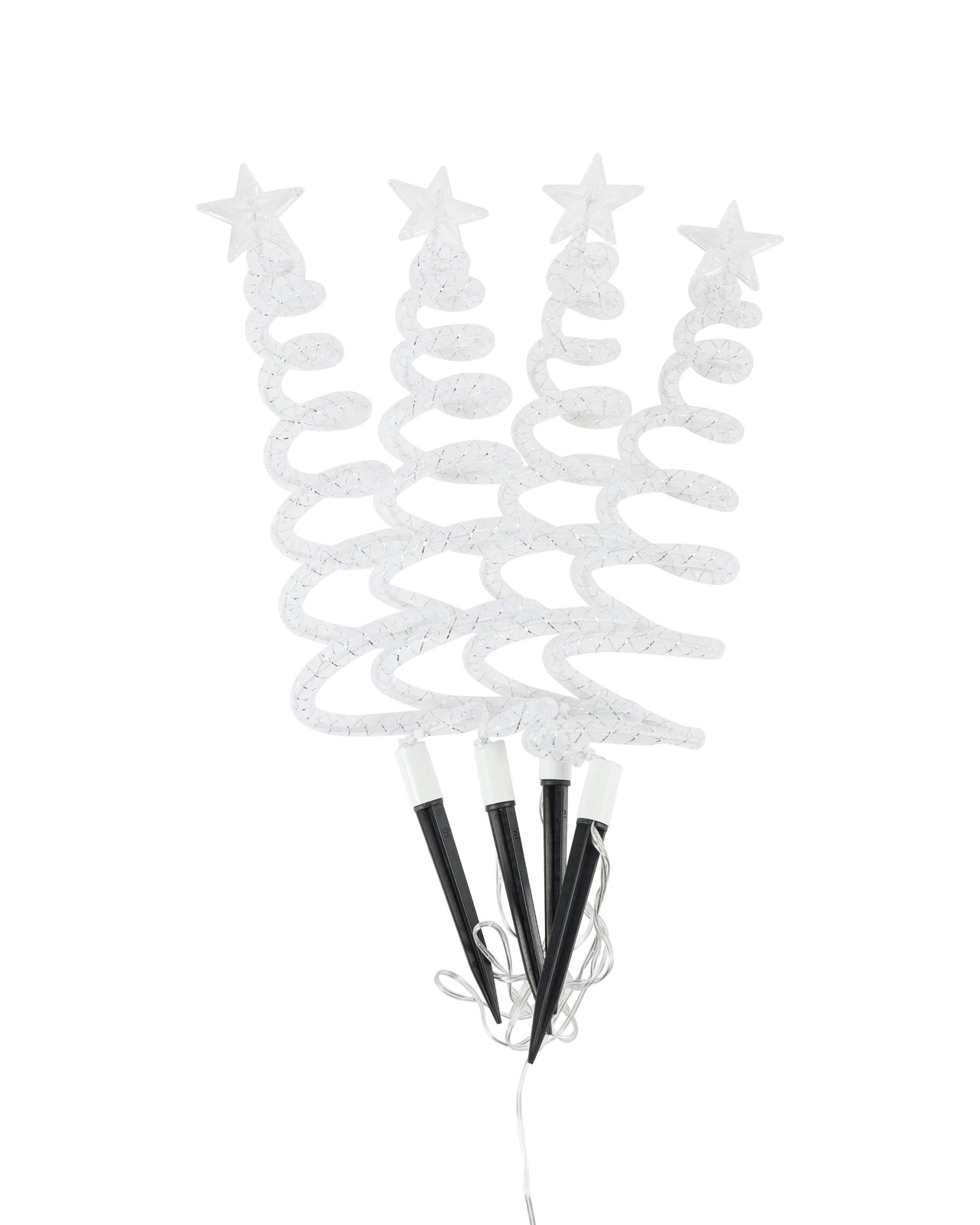 Anko 4 Pack Solar Powered LED Light Up Swirl Tree Stakes 5 of 6