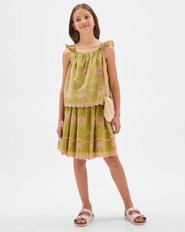 Cotton Sleeveless Embroidered Woven Tank Top