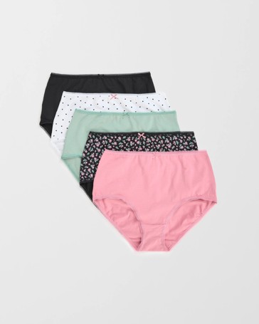 Cotton/Elastane 5 Pack Full Briefs