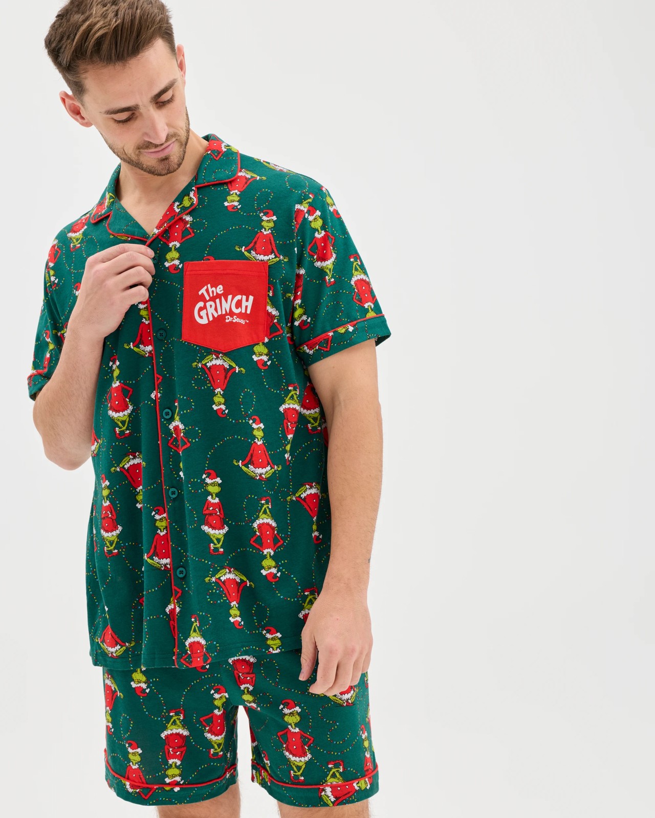 Family Matching Christmas Australian Cotton Mens Pyjama Set - Grinch 6 of 6