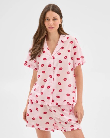 Woven Frill Pyjama Sleep Set