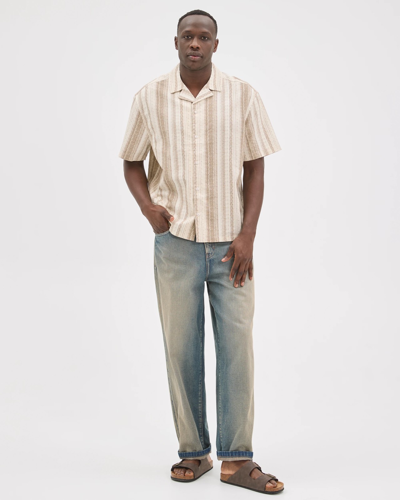 Commons Australian Cotton Resort Print Shirt - Brown / White 2 of 5