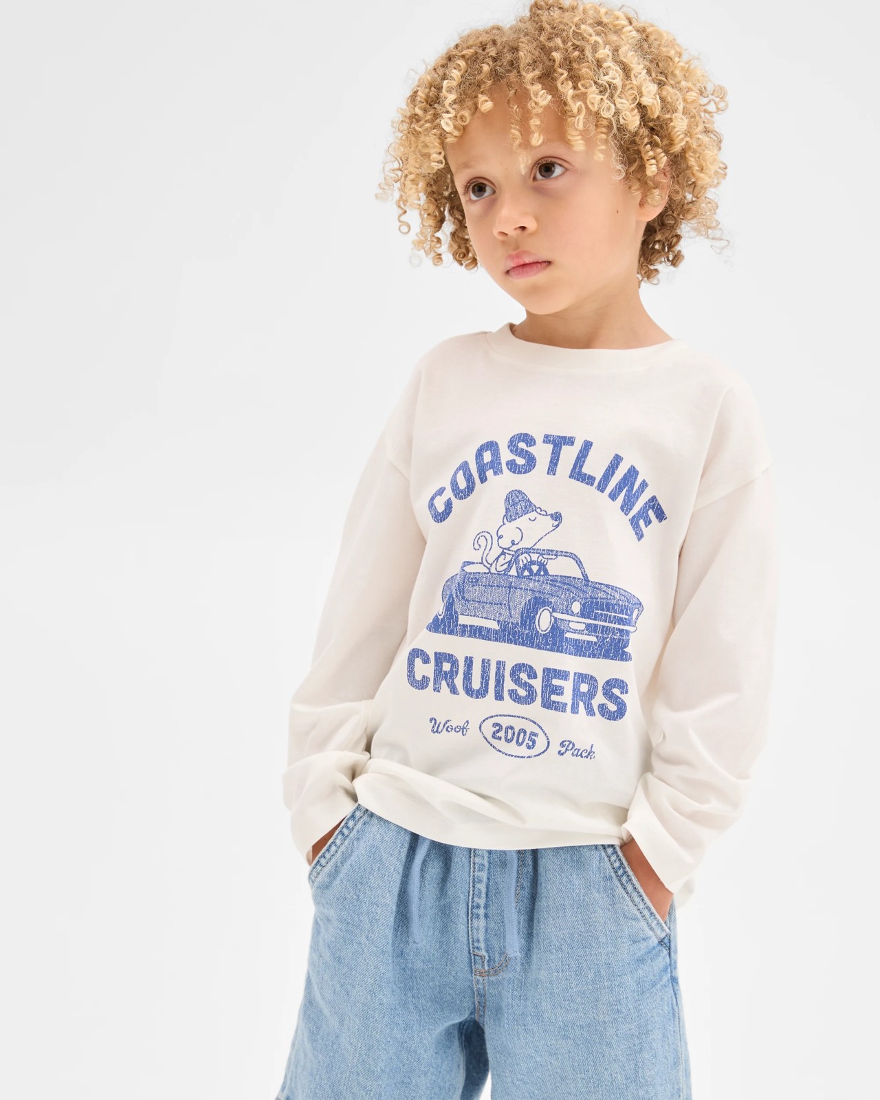 Australian Cotton Long Sleeve T-Shirt - Cloud Dancer 2 of 5