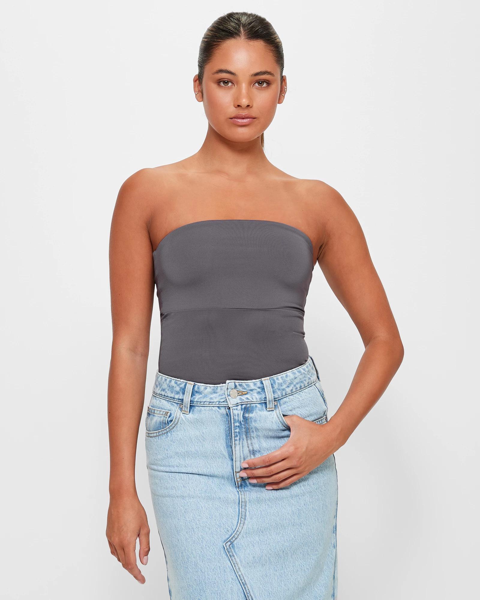 Seamfree Rib Bandeau Crop Top - Lily Loves