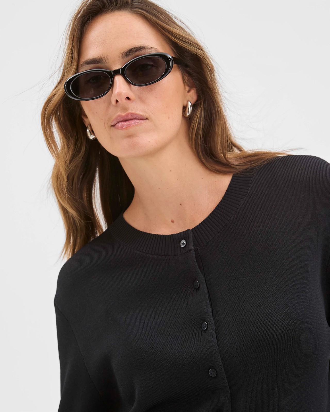 Preview Crepe Knit Core Cardigan - Black 5 of 6