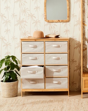 Bamboo Chest, 8 Drawer - Anko