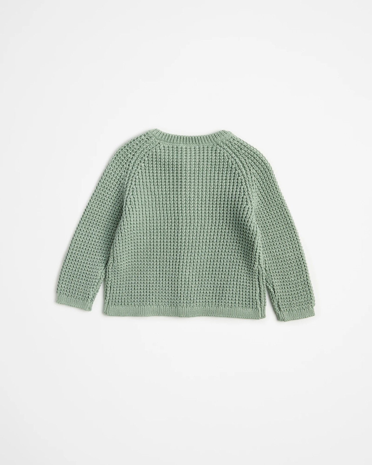 Baby Organic Cotton Waffle Knit Cardigan 3 of 3