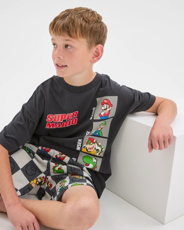 Super Mario Australian Cotton Older Boys Oversized Knit Pyjama Set