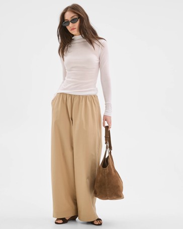 Lily Loves Australian Cotton Blend Wide Leg Barrel Pants