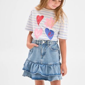 Denim Frill Hem Skirt product image