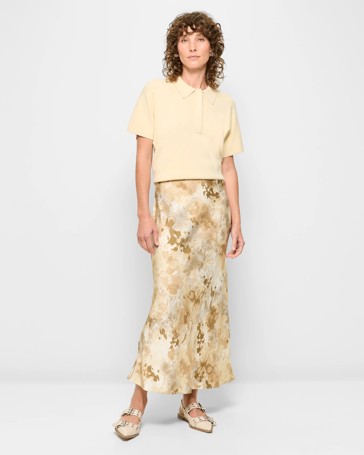Satin Bias Cut Midi Skirt - Preview