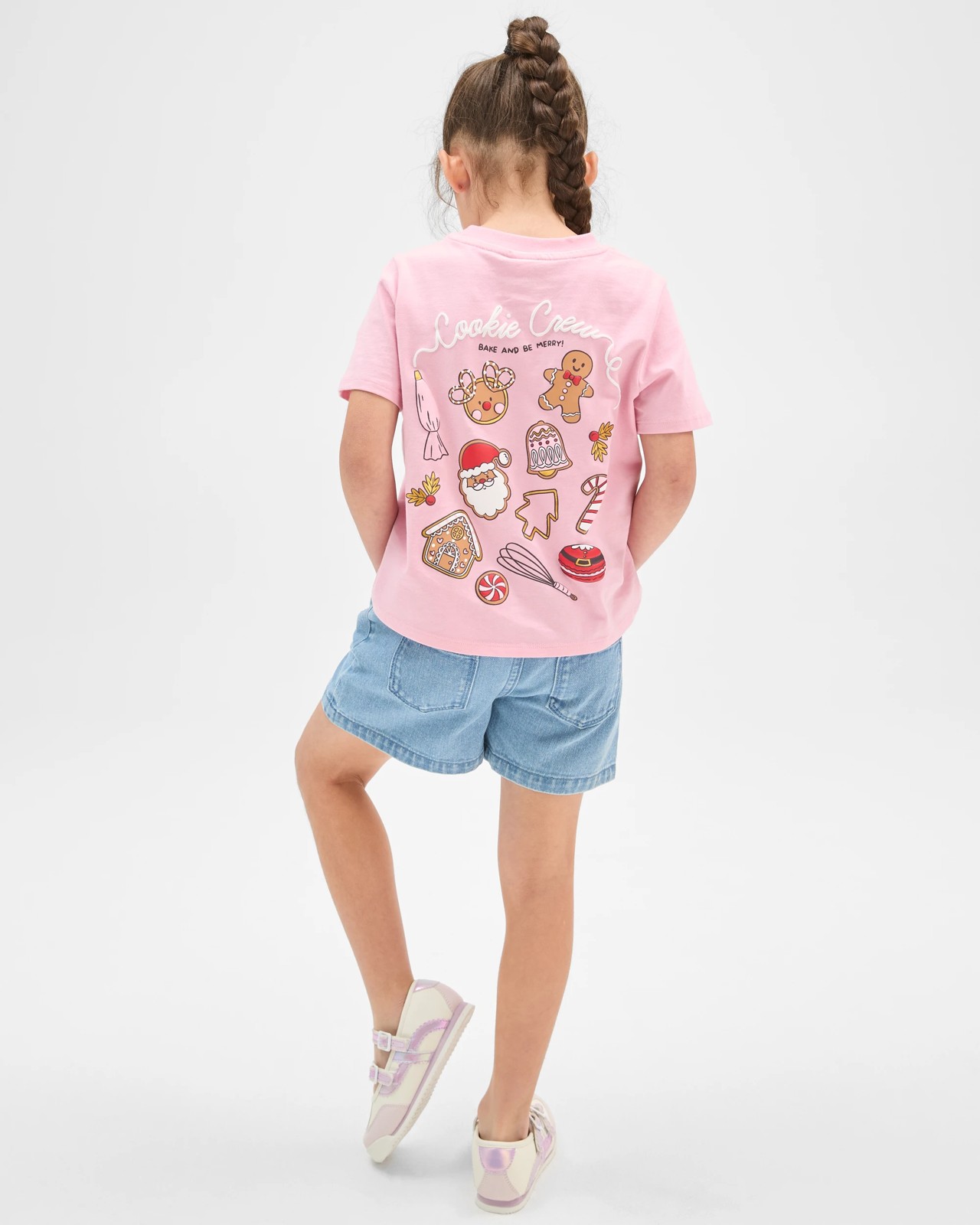 Australian Cotton Christmas Event Boxy Fit T-Shirt - Gingerbread Placement Pink 5 of 6