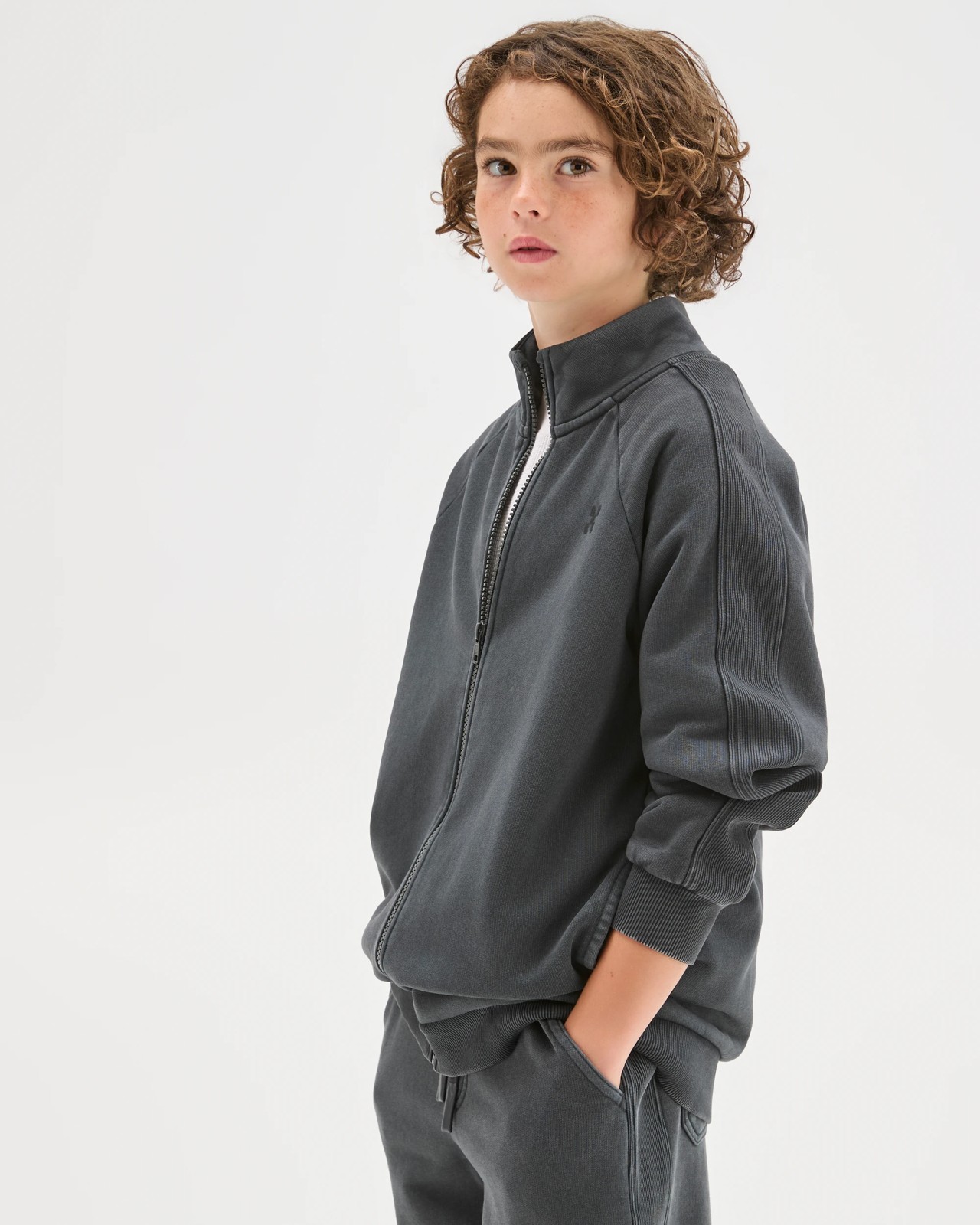 Australian Cotton Blend French Terry Zip Through Jumper 2 of 6