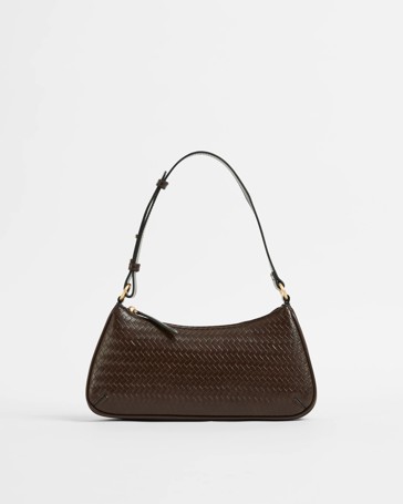 Mini Seamed Embossed Weave Shoulder Bag