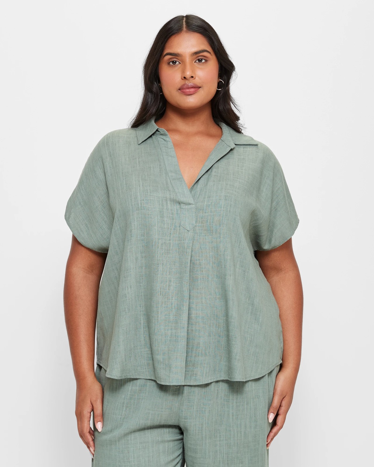 Plus size linen tops clearance sale