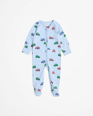 Baby Organic Cotton Print Zip Coverall