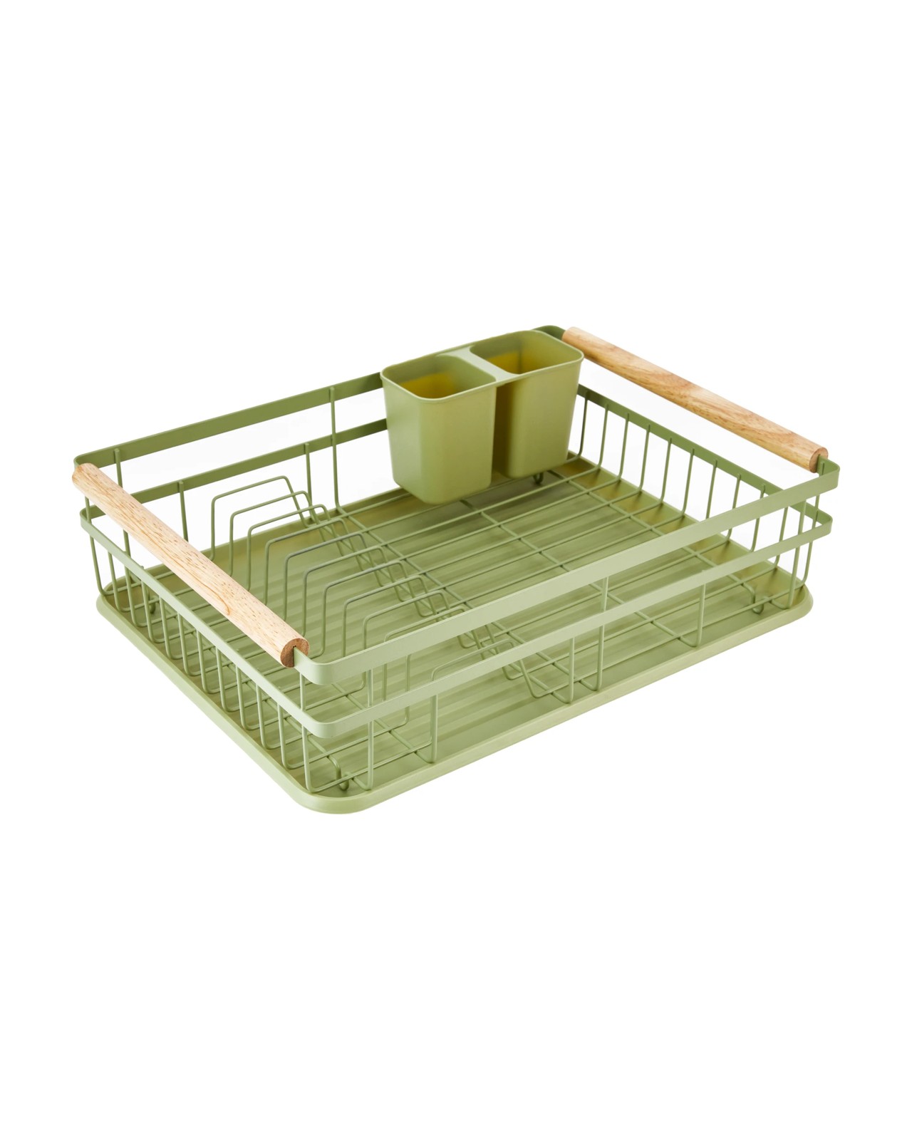 Anko Green Wooden Handle Dish Rack 3 of 6