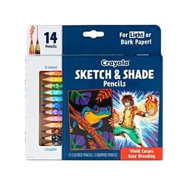 Crayola 14 Pack Sketch & Shade Pencils - Blue Pack