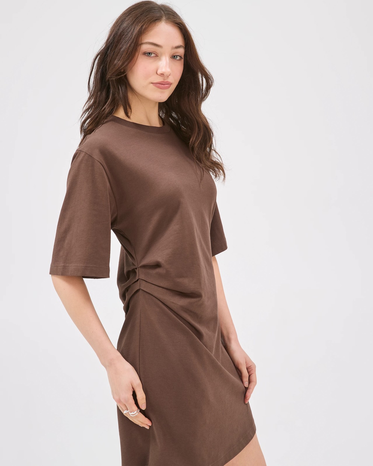 Lily Loves Australian Cotton Mini T-Shirt Dress - Bark 5 of 6