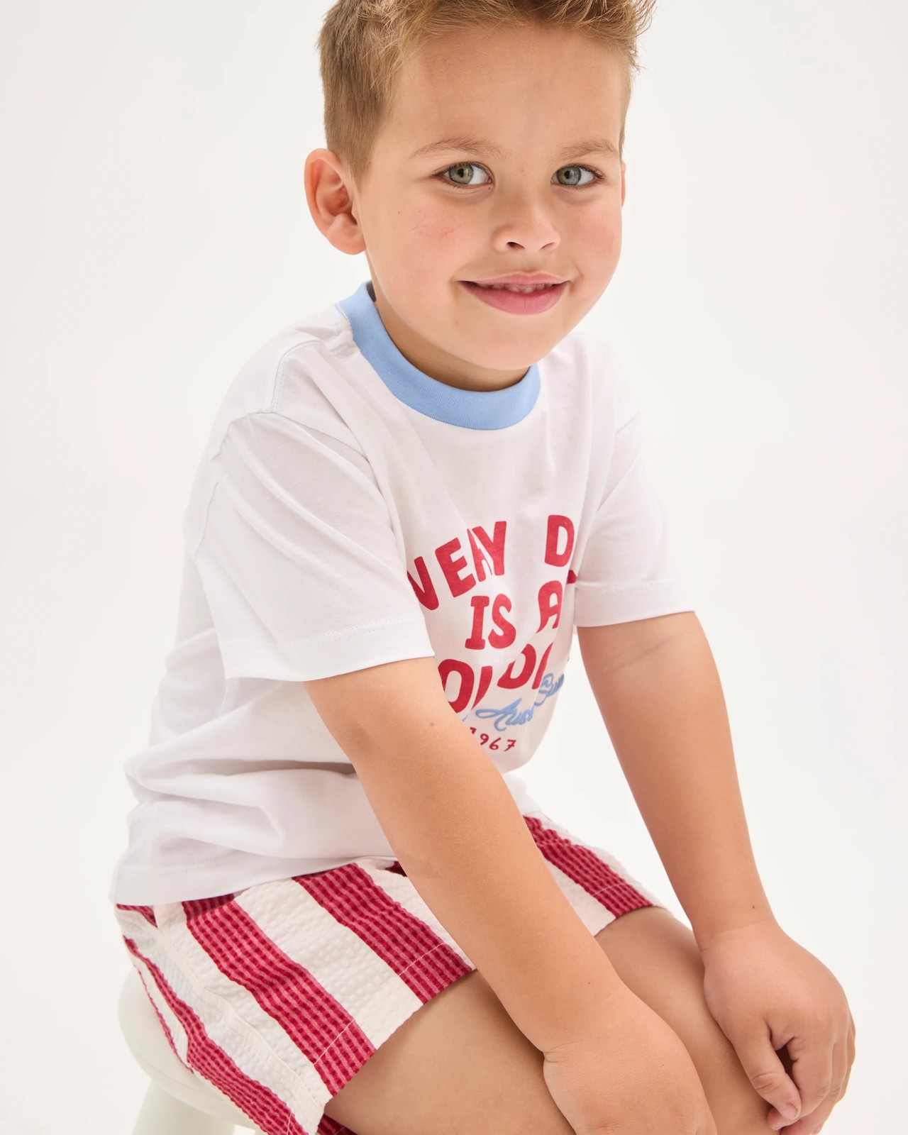 Australian Cotton Seersucker Volley Shorts - Red 4 of 5