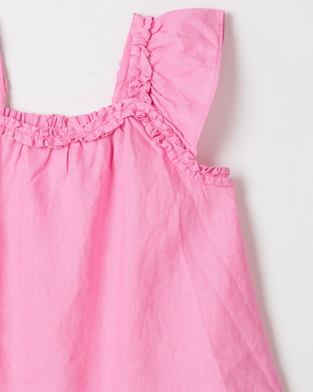 European Linen Flutter Sleeve Tank Top - Pink 6 of 6