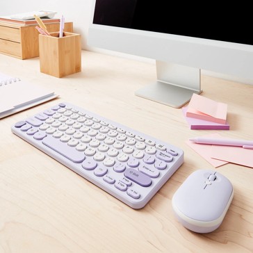 Wireless Keyboard and Mouse, Lavendar - Anko