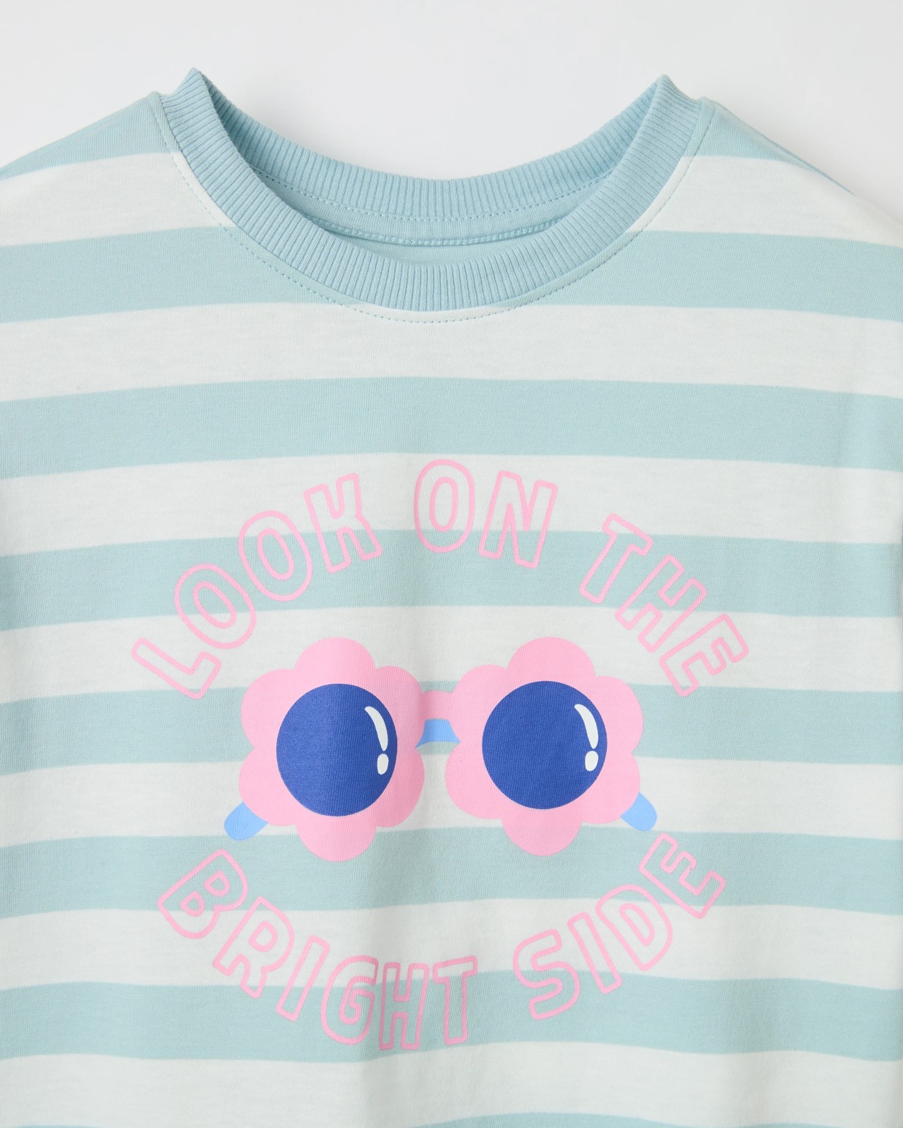 Australian Cotton Oversized T-Shirt - Blue White Stripe AOP 2 of 2