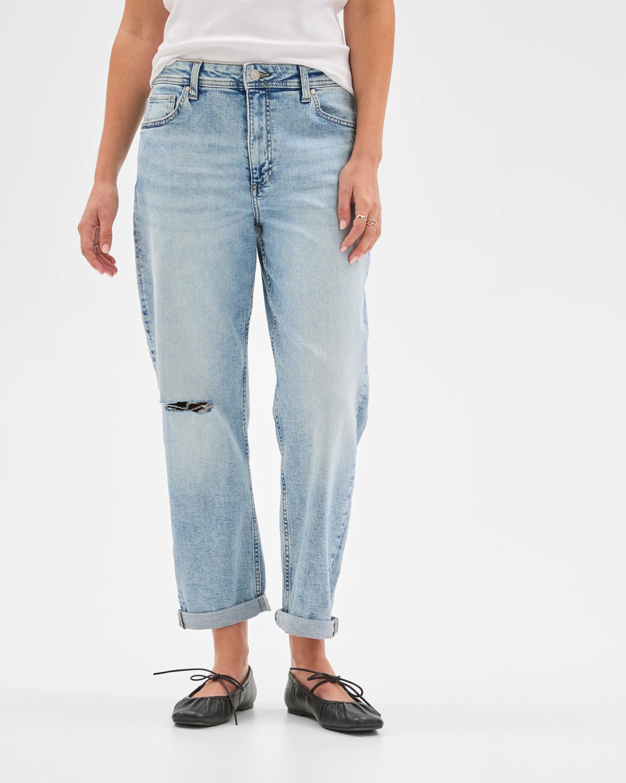 Denim Mid Rise Courtney Girlfriend Jeans - Frost 3 of 6