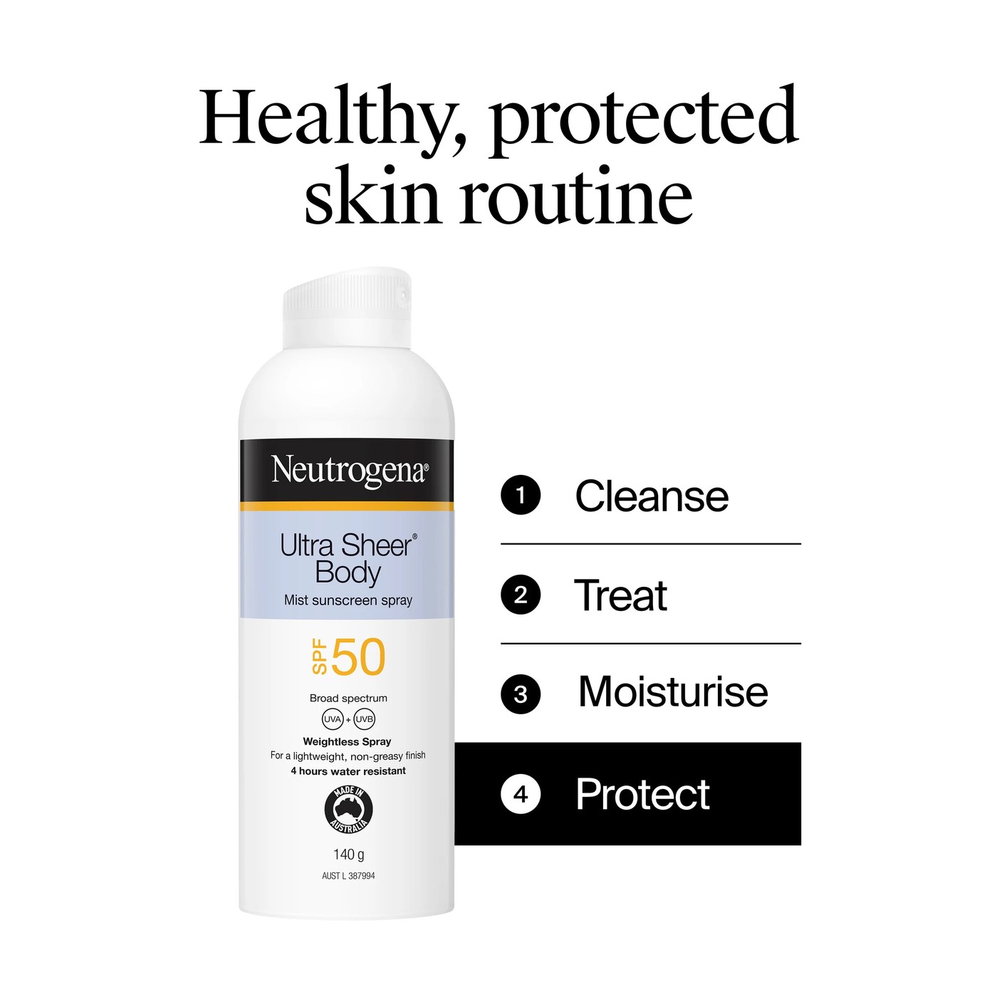 Neutrogena Ultra Sheer Body SPF 50 Mist Sunscreen Spray 140g 3 of 5