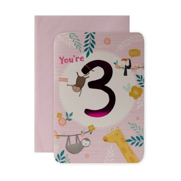 Connections from Hallmark 3rd Birthday Card - Animal Friends